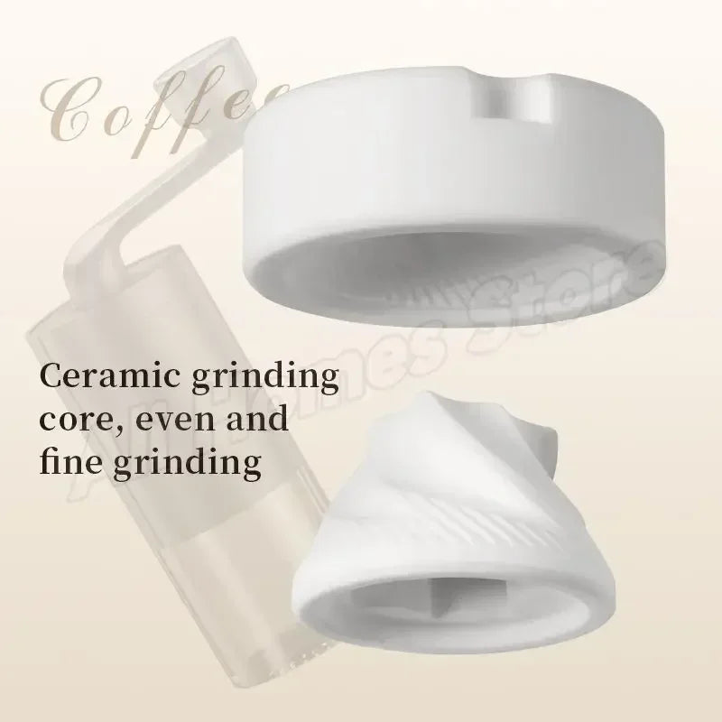 Manual Coffee Grinder with Ceramic Burr – Adjustable Hand Crank Bean Grinder for Home & Travel