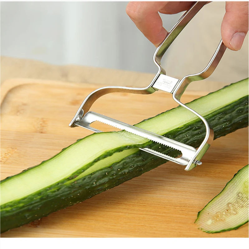 Stainless Steel Wide Mouth Vegetable & Fruit Peeler – Multi-Use Slicer for Cabbage, Salad & Potatoes