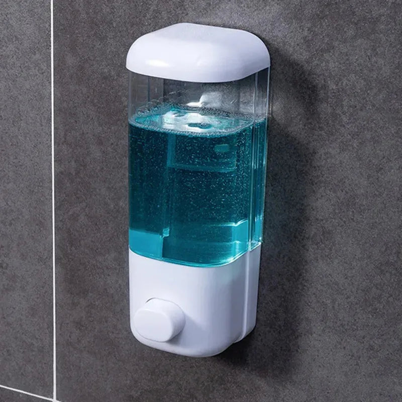 500ml Wall-Mounted Soap Dispenser – ABS Shower Shampoo & Lotion Container for Bathroom & Hotel Use