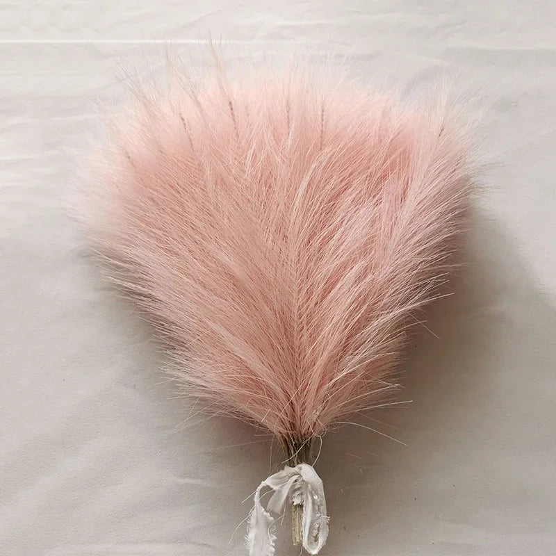 Artificial Pampas Grass Bouquet โ 10PCS Boho Reed Stems for Home Decor, Wedding & DIY Arrangements