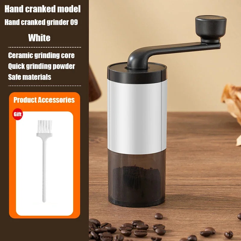 Manual Coffee Grinder with Ceramic Burr – Adjustable Hand Crank Bean Grinder for Home & Travel