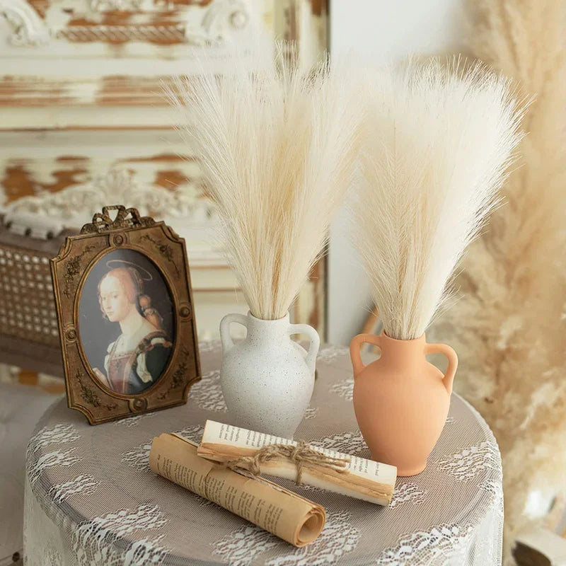 Artificial Pampas Grass Bouquet โ 10PCS Boho Reed Stems for Home Decor, Wedding & DIY Arrangements
