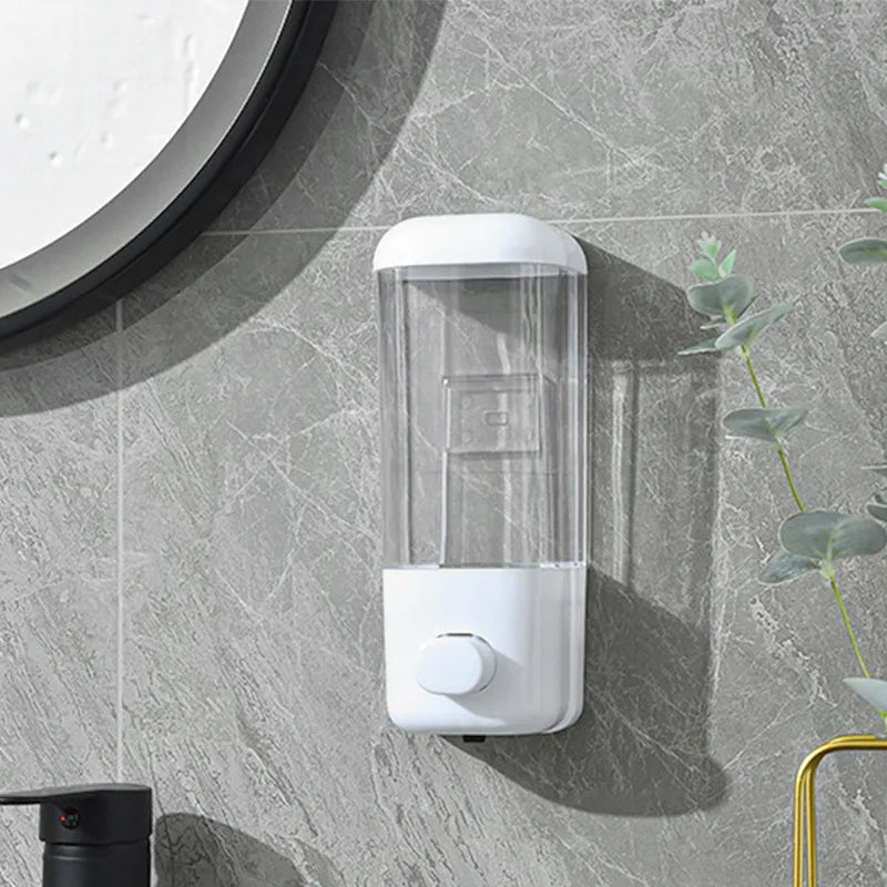 500ml Wall-Mounted Soap Dispenser – ABS Shower Shampoo & Lotion Container for Bathroom & Hotel Use