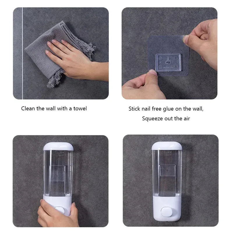 500ml Wall-Mounted Soap Dispenser – ABS Shower Shampoo & Lotion Container for Bathroom & Hotel Use