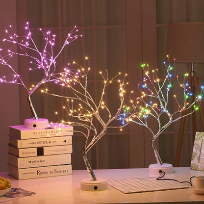 Mini LED Christmas Tree Night Light – Copper Wire Fairy Lamp for Kids’ Bedroom & Holiday Decor