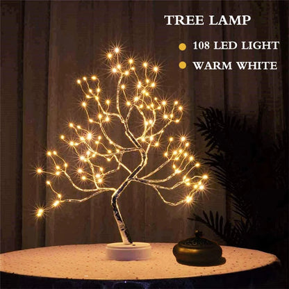 Mini LED Christmas Tree Night Light – Copper Wire Fairy Lamp for Kids’ Bedroom & Holiday Decor