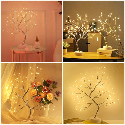 Mini LED Christmas Tree Night Light – Copper Wire Fairy Lamp for Kids’ Bedroom & Holiday Decor