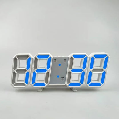 3D LED Digital Wall Clock – Time, Date & Temperature Display Alarm Clock for Home, Kitchen & Office