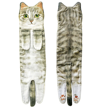 Funny Cat-Shaped Hanging Hand Towels – Soft Microfiber Quick-Dry Towels for Kitchen & Bathroom