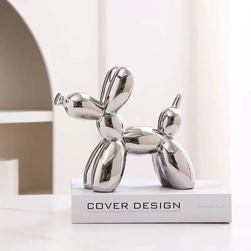 Balloon Dog Ceramic Sculpture – 11cm Abstract Figurine for Home & Office Decor