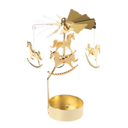 Rotating Metal Candle Holder – Spinning Christmas & Party Decoration for Table Centerpieces