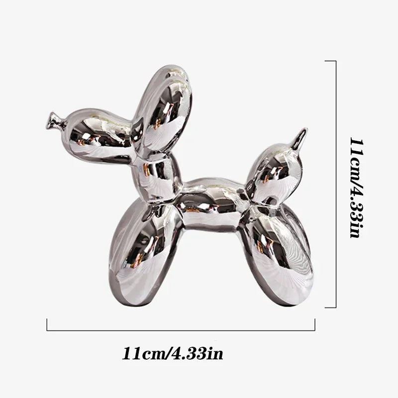 Balloon Dog Ceramic Sculpture – 11cm Abstract Figurine for Home & Office Decor