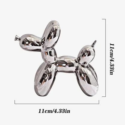 Balloon Dog Ceramic Sculpture – 11cm Abstract Figurine for Home & Office Decor