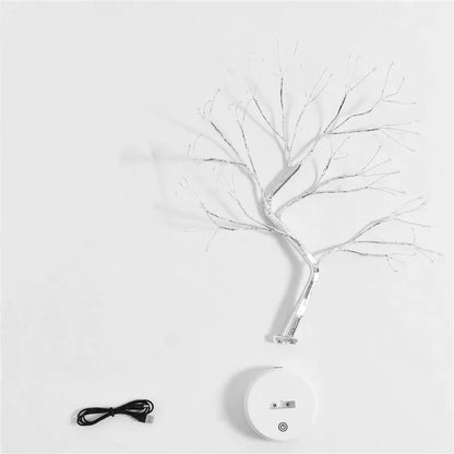 Mini LED Christmas Tree Night Light – Copper Wire Fairy Lamp for Kids’ Bedroom & Holiday Decor