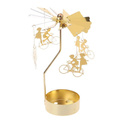 Rotating Metal Candle Holder – Spinning Christmas & Party Decoration for Table Centerpieces