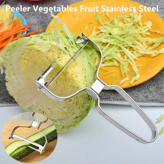 Stainless Steel Wide Mouth Vegetable & Fruit Peeler – Multi-Use Slicer for Cabbage, Salad & Potatoes