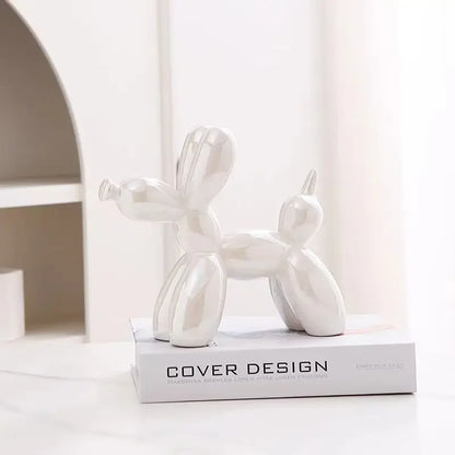 Balloon Dog Ceramic Sculpture – 11cm Abstract Figurine for Home & Office Decor