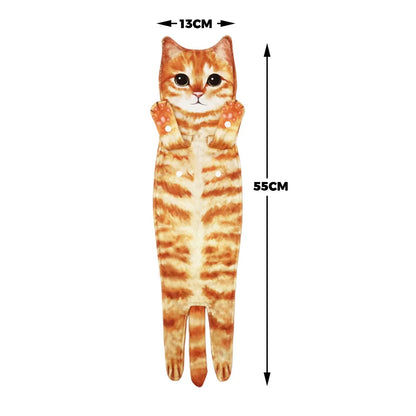 Funny Cat-Shaped Hanging Hand Towels – Soft Microfiber Quick-Dry Towels for Kitchen & Bathroom