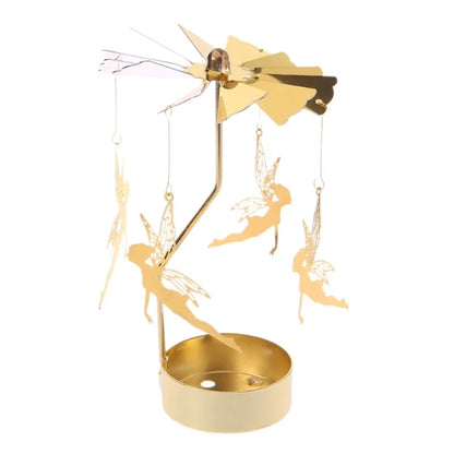 Rotating Metal Candle Holder – Spinning Christmas & Party Decoration for Table Centerpieces