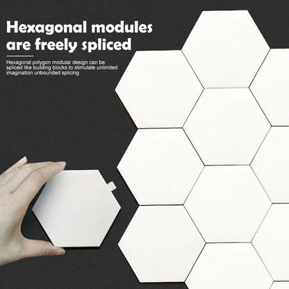 RGB Hexagonal Quantum Wall Light Panels – Smart LED Ambient Lamp with App & Remote Control for DIY Room Decor