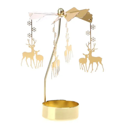 Rotating Metal Candle Holder – Spinning Christmas & Party Decoration for Table Centerpieces