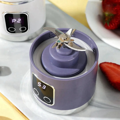 Mini Electric Portable Juicer Cup – 450ml Rechargeable Blender with Digital Display