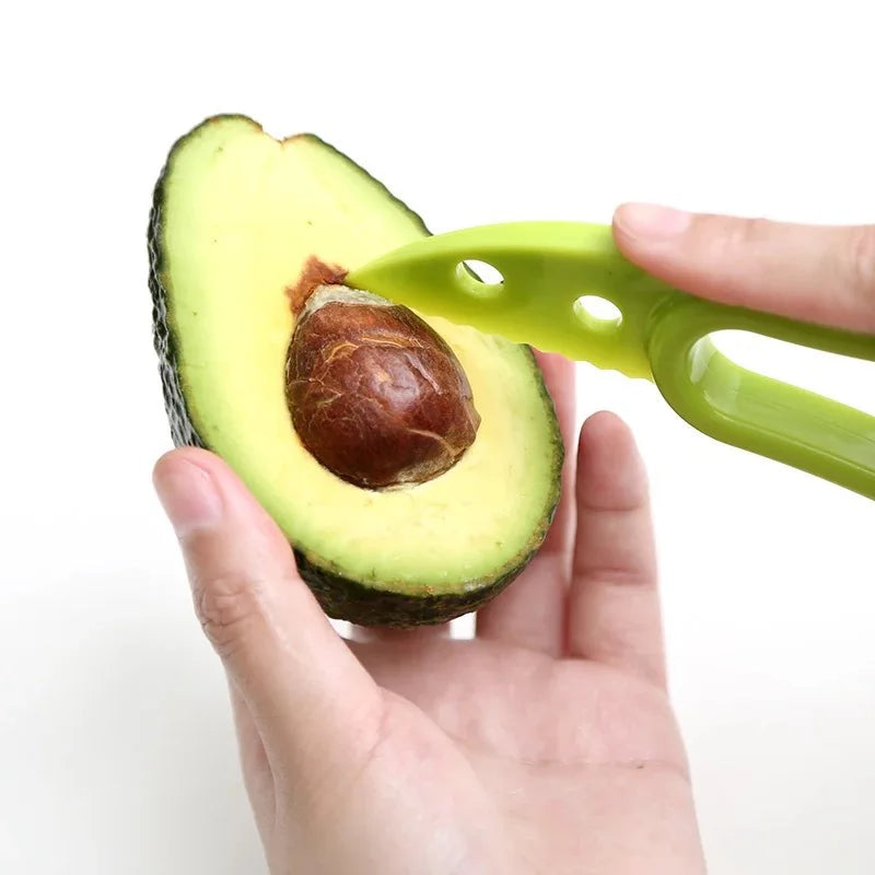 3-in-1 Avocado Slicer & Pulp Separator – Corer, Peeler & Cutter Kitchen Tool