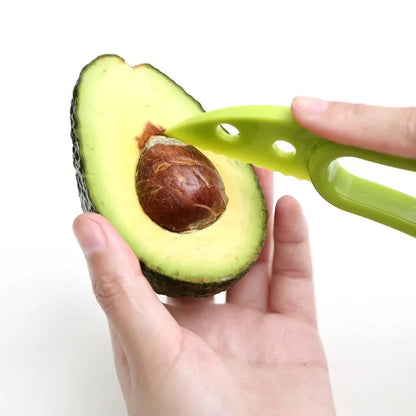 3-in-1 Avocado Slicer & Pulp Separator – Corer, Peeler & Cutter Kitchen Tool