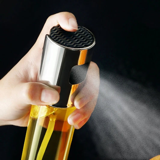 100ml Olive Oil Sprayer Bottle – Glass & Stainless Steel Spray Can for Cooking