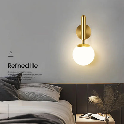 Modern Copper Wall Light – Indoor Bedside & Living Room Lamp for Home Decor