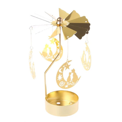 Rotating Metal Candle Holder – Spinning Christmas & Party Decoration for Table Centerpieces