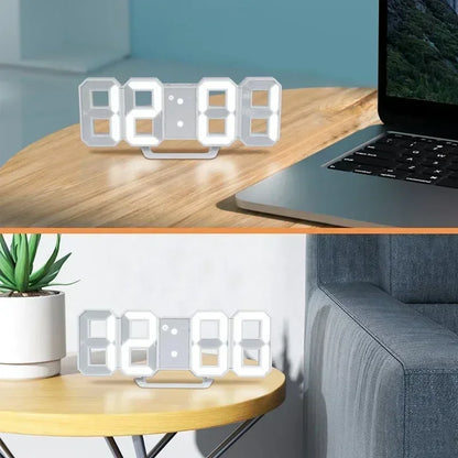 3D LED Digital Wall Clock – Time, Date & Temperature Display Alarm Clock for Home, Kitchen & Office