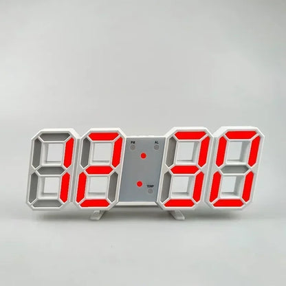 3D LED Digital Wall Clock – Time, Date & Temperature Display Alarm Clock for Home, Kitchen & Office