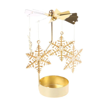 Rotating Metal Candle Holder – Spinning Christmas & Party Decoration for Table Centerpieces
