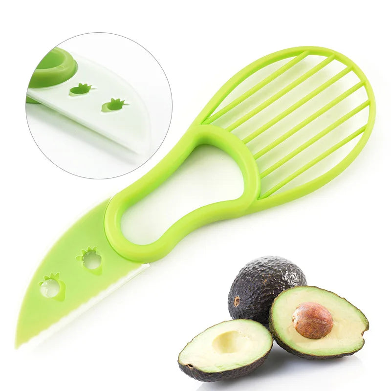 3-in-1 Avocado Slicer & Pulp Separator – Corer, Peeler & Cutter Kitchen Tool