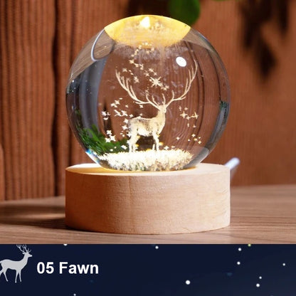 Milky Way Galaxy Crystal Ball LED Night Light – Solar System Ambient Lamp for Kids & Bedroom Decor