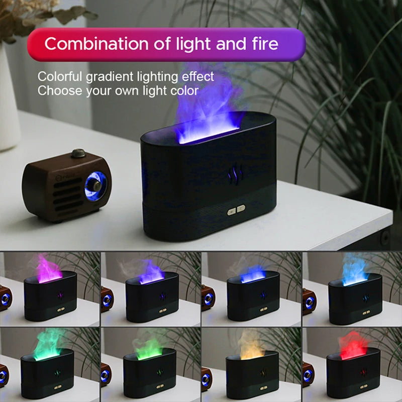 Kinscoter Ultrasonic Aroma Diffuser – Cool Mist Humidifier & LED Flame Lamp for Essential Oils
