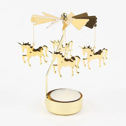 Rotating Metal Candle Holder – Spinning Christmas & Party Decoration for Table Centerpieces