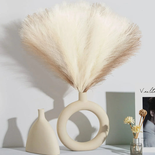 Artificial Pampas Grass Bouquet – 10PCS Boho Reed Stems for Home Decor, Wedding & DIY Arrangements