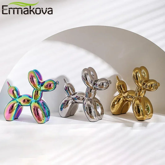 Balloon Dog Ceramic Sculpture – 11cm Abstract Figurine for Home & Office Decor