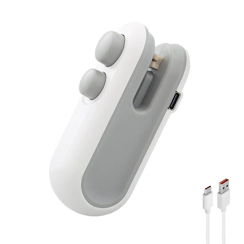 2-in-1 Mini Rechargeable Bag Sealer – Heat Sealer & Cutter with Magnetic Back for Snack Storage