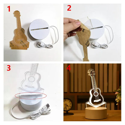 3D Acrylic LED Night Light – USB Neon Sign Lamp for Christmas, Bedroom & Gift Decor