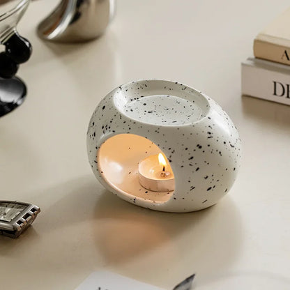 Ceramic Aromatherapy Furnace – Black Reed Diffuser & Essential Oil Burner for Home & Spa