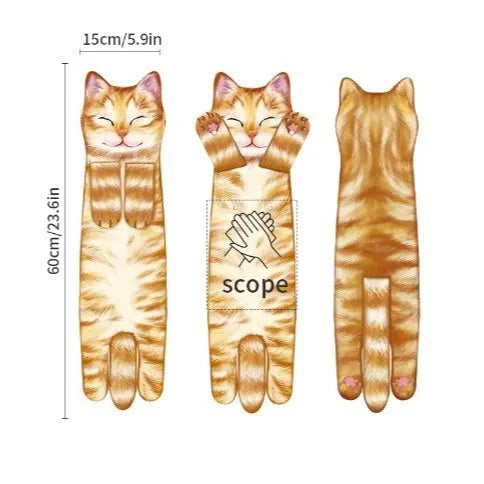 Funny Cat-Shaped Hanging Hand Towels – Soft Microfiber Quick-Dry Towels for Kitchen & Bathroom