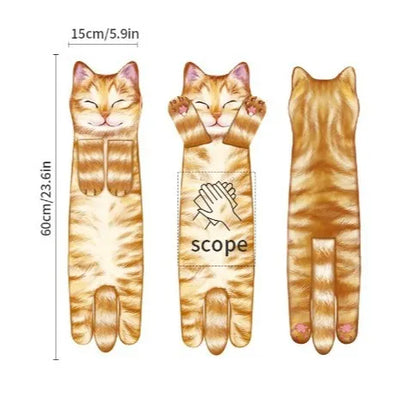 Funny Cat-Shaped Hanging Hand Towels – Soft Microfiber Quick-Dry Towels for Kitchen & Bathroom