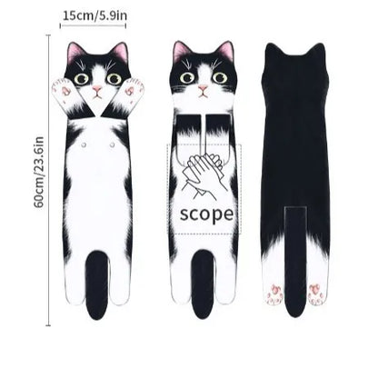 Funny Cat-Shaped Hanging Hand Towels – Soft Microfiber Quick-Dry Towels for Kitchen & Bathroom