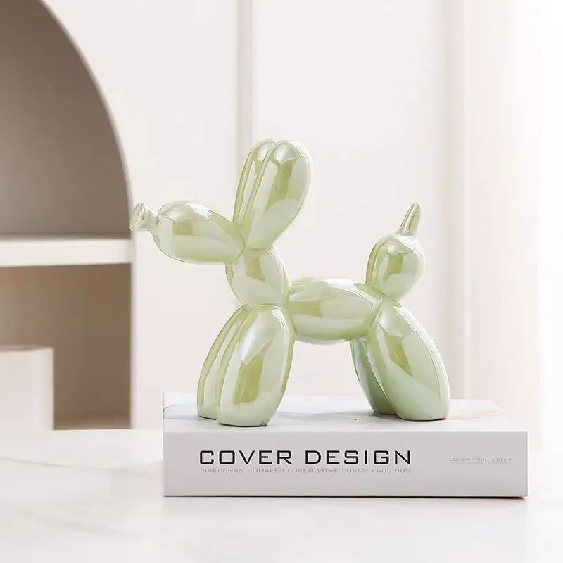 Balloon Dog Ceramic Sculpture – 11cm Abstract Figurine for Home & Office Decor