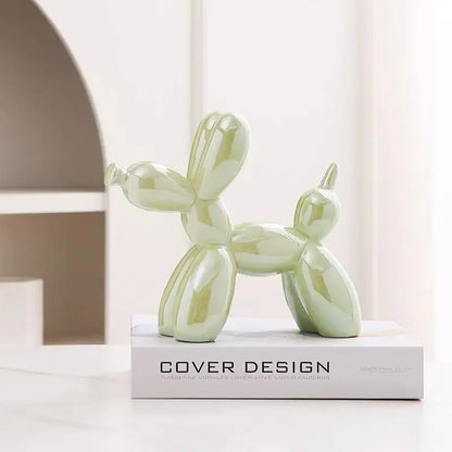 Balloon Dog Ceramic Sculpture – 11cm Abstract Figurine for Home & Office Decor