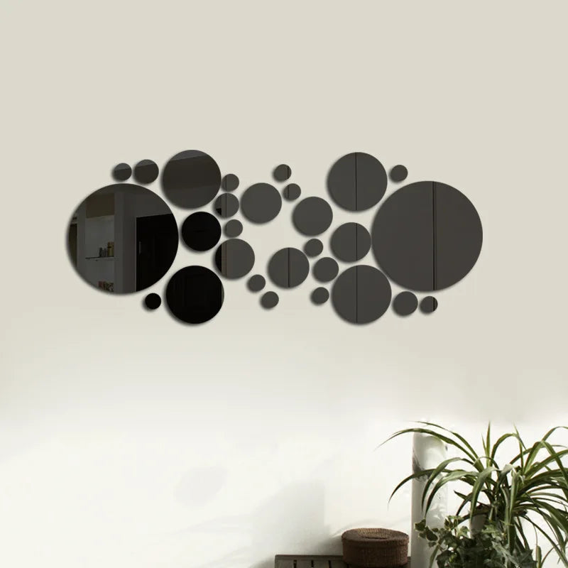 32PCS 3D Acrylic Mirror Wall Stickers – Modern DIY Decorative Decals for Living Room, Bedroom & Bathroom