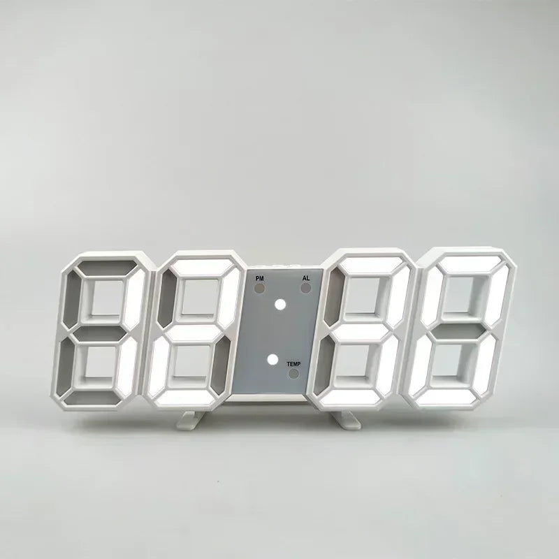 3D LED Digital Wall Clock – Time, Date & Temperature Display Alarm Clock for Home, Kitchen & Office